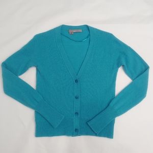 360Cashmere 100%cashmere Wmns Sweater Xs S Cardigan Teal Turquoise